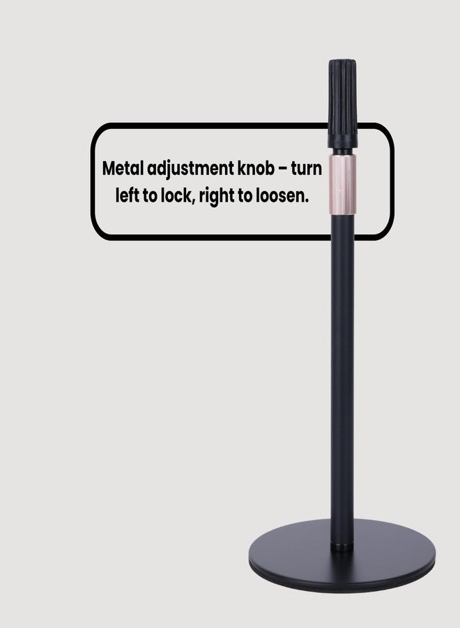 lightmay Adjustable Wig Head Stand – Matte Black Metal, 11" to 17.5" Height, Works with Foam or Canvas Heads, Nail Practice Hand & More. Sturdy Non-Slip Base, Easy to Set Up (Frosted Black) - Image 5